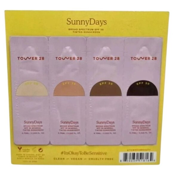Tower 28 SunnyDays Tinted Sunscreen Board Spectrum SPF 30 Sunny Days Sample Card - Picture 1 of 2